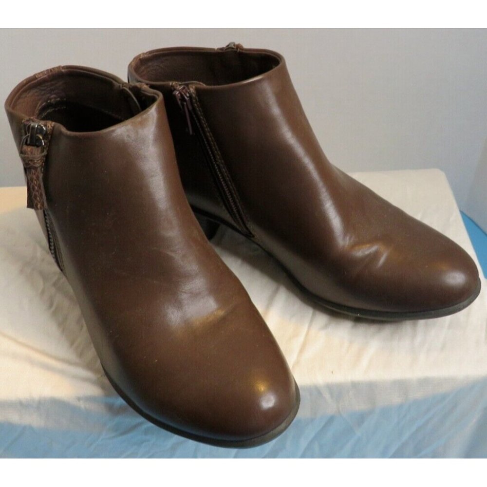 Croft&Barrow Ortholite Women's Brown Zip-Up Ankle Boots Size 7.5 MED